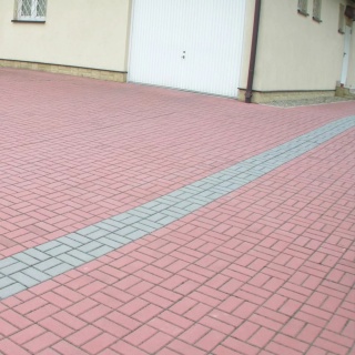 Kostka brukowa Holland gr.8cm, grafitowy, czerwony